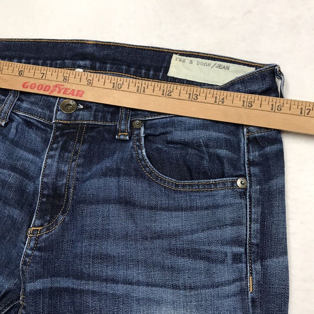 RAG & BONE Dre Jeans Women 28 (32x29) Slim Boyfriend Dark Whiskered Stretch - Picture 6 of 16